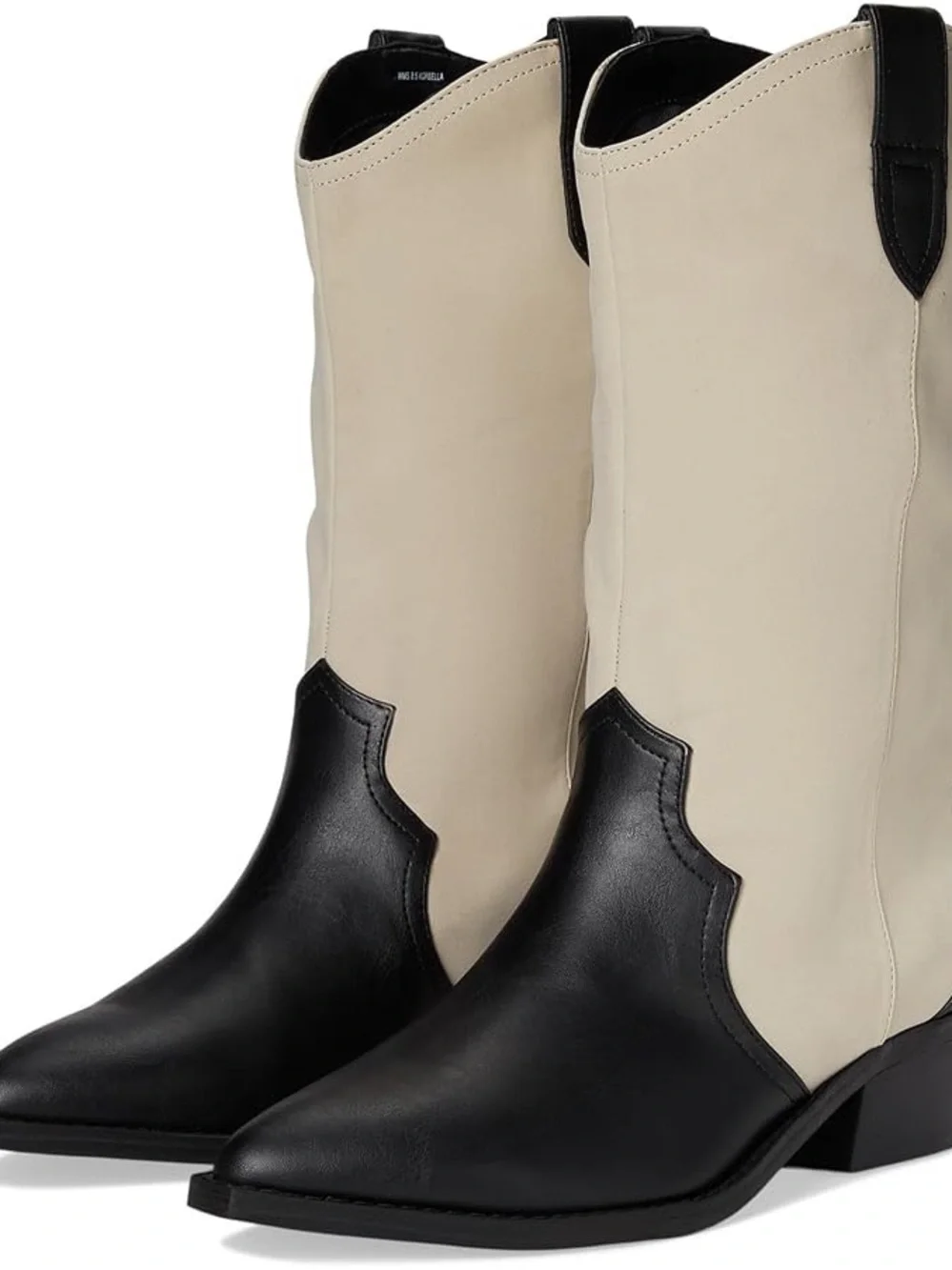 Dolce Vita Two-Tone Black and Cream Western Boots